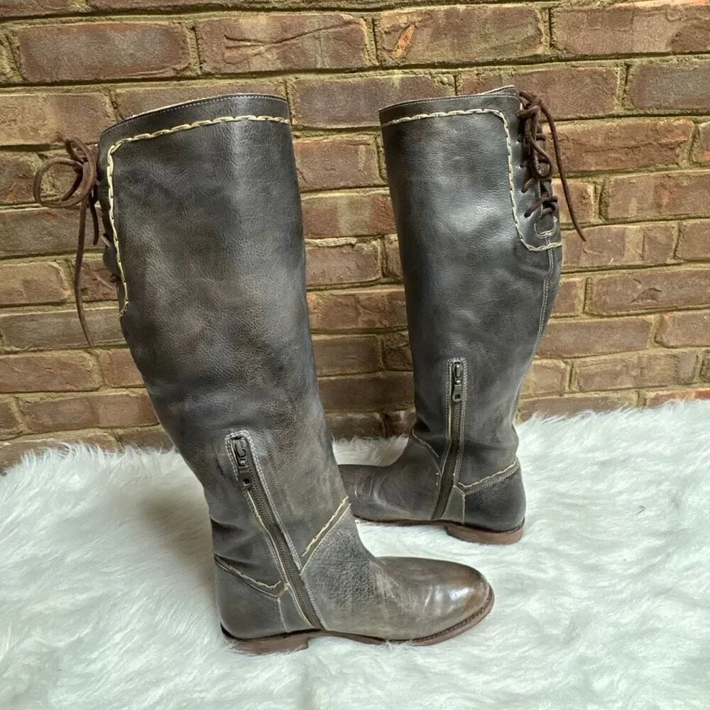 BEDSTU Manchester Womens Taupe Rustic Mason Riding Boot 10